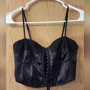 Elegant Black Lace Bustier